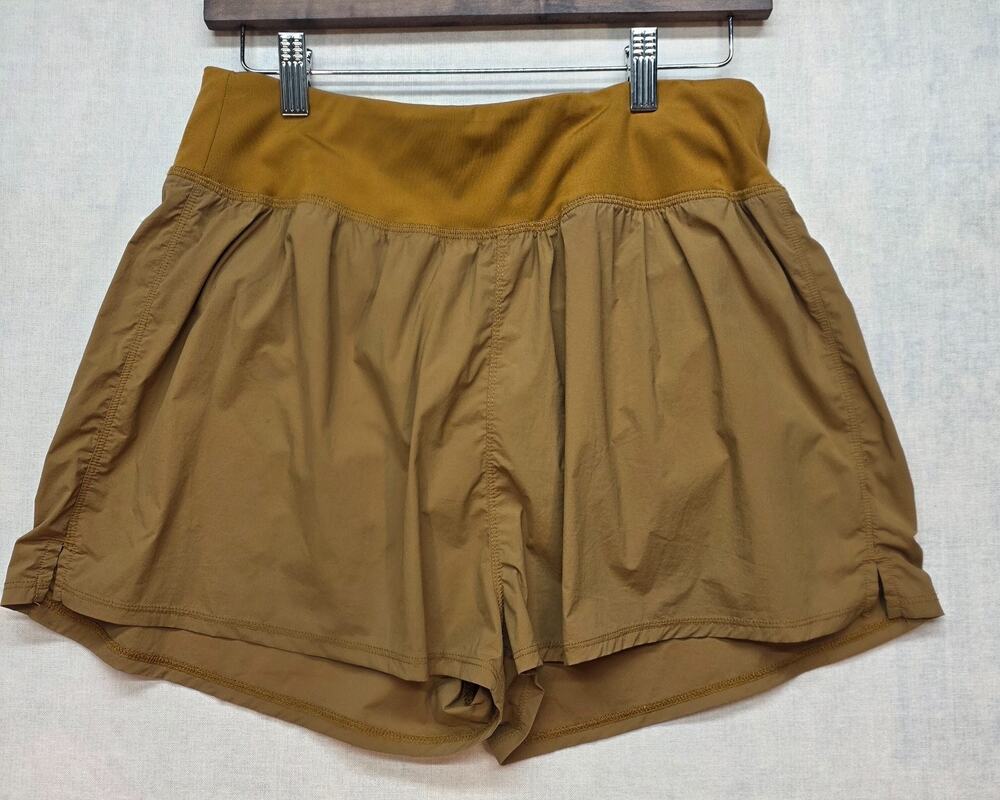 Madewell MWL Running Shorts Antique Gold Brown Lined Athletic Large